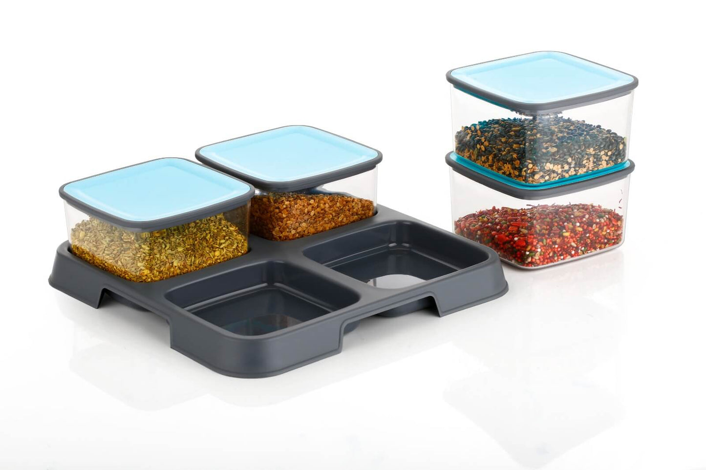 4-in-1 Multi-Purpose Dry Fruit Storage Box with Tray KiviiKart