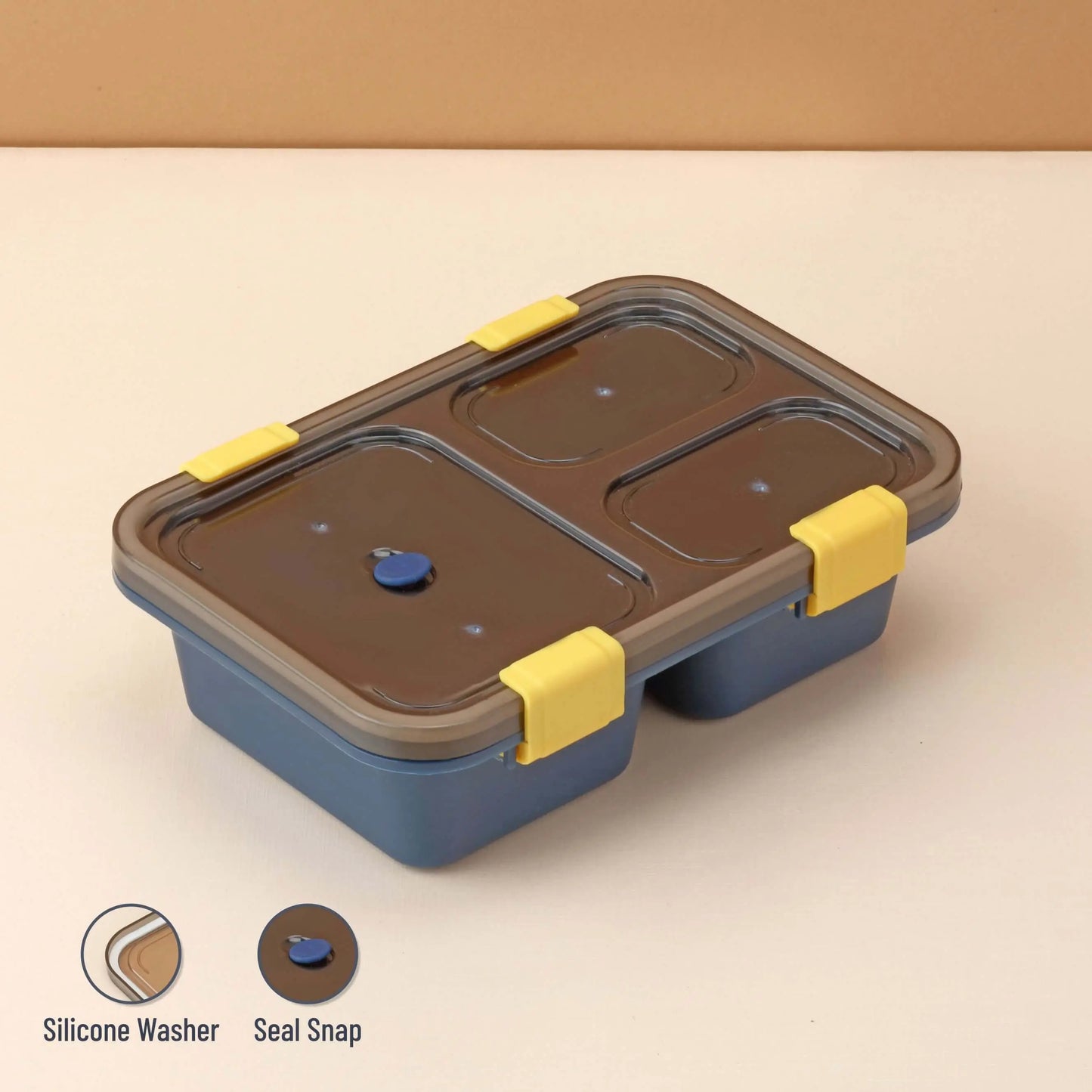 Lunch Box for Kids, Boys, Girls, School & Office Men (3 Compartment Lunch Box) (Blue) My Store