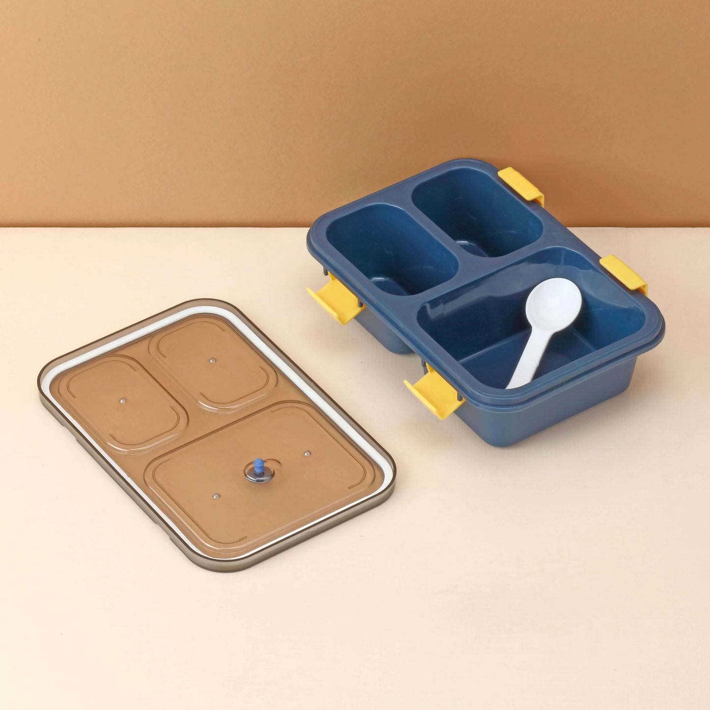 Lunch Box for Kids, Boys, Girls, School & Office Men (3 Compartment Lunch Box) (Blue) My Store