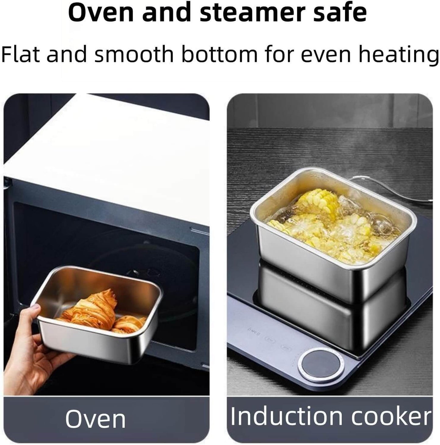 Fridge Storage Box 1200Ml & 1500Ml 316 Stainless Steel Food Storage Containers, Leak proof Kitchen Organizer, Freshness Locking, Microwavable & Freezer Safe KiviiKart