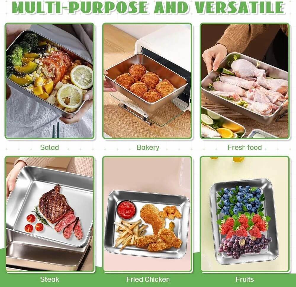 Fridge Storage Box 1200Ml & 1500Ml 316 Stainless Steel Food Storage Containers, Leak proof Kitchen Organizer, Freshness Locking, Microwavable & Freezer Safe KiviiKart