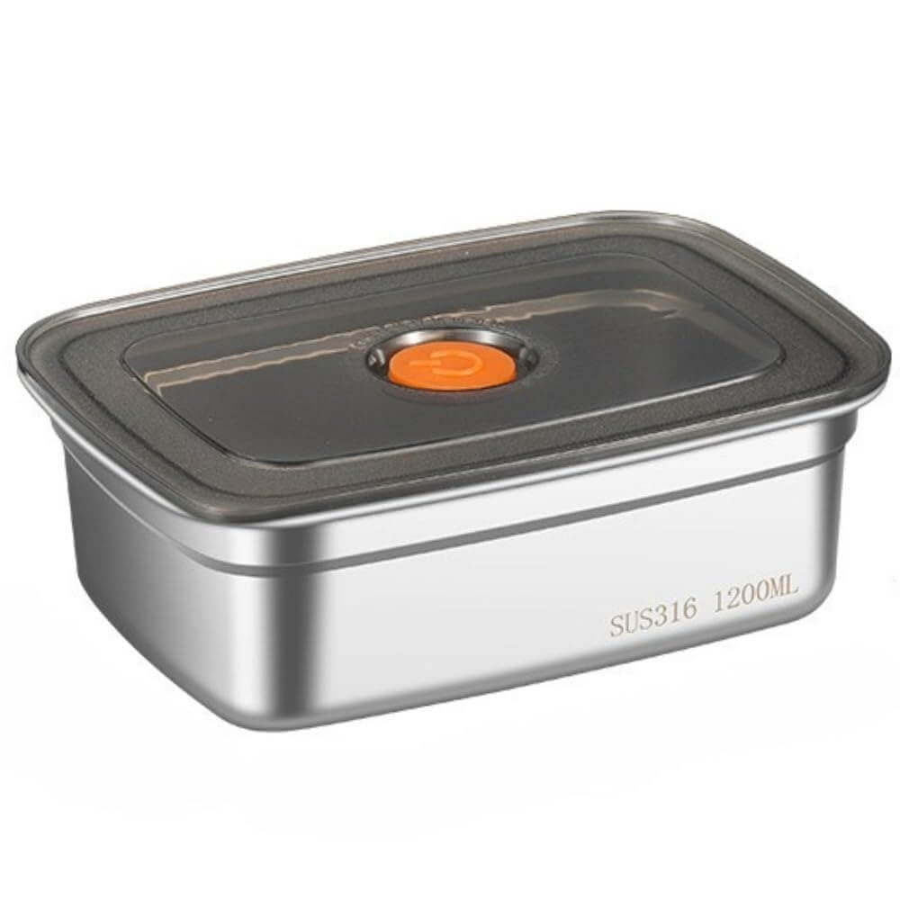 Fridge Storage Box 1200Ml & 1500Ml 316 Stainless Steel Food Storage Containers, Leak proof Kitchen Organizer, Freshness Locking, Microwavable & Freezer Safe KiviiKart