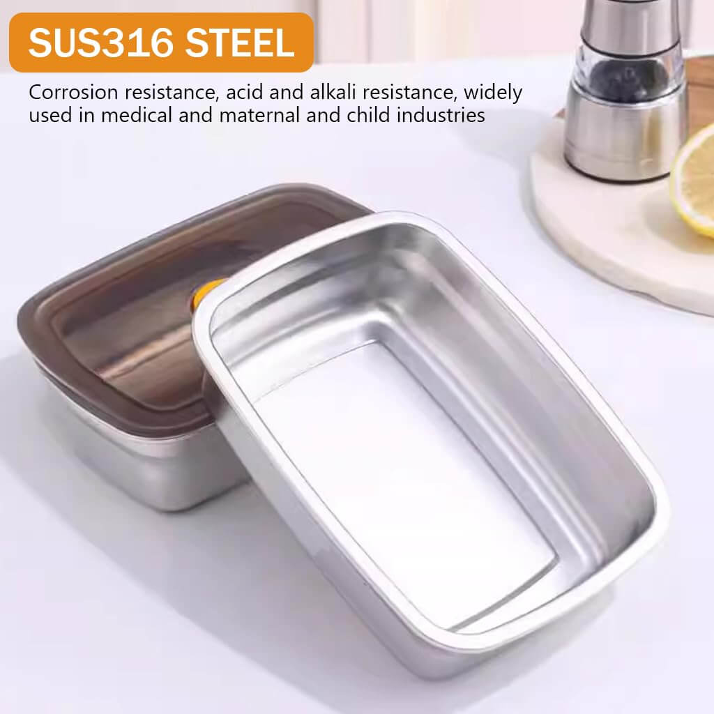 Fridge Storage Box 1200Ml & 1500Ml 316 Stainless Steel Food Storage Containers, Leak proof Kitchen Organizer, Freshness Locking, Microwavable & Freezer Safe KiviiKart