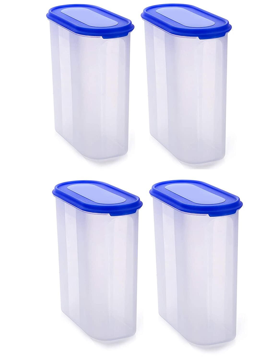 Air Tight Kitchen Stackable Durable BPA-Free Modular Design Storage Container Set with Plain Lids, 5Pcs Food Saver Plastic Jar Set for Pulses, Rice, Dal, Atta, Flour, Cereals, Snacks KiviiKart