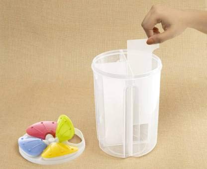 4 in 1 Food Storage Container Air Tight Transparent Masala Dabba Container Plastic Storage Box 4 Sections Jar Multicolor My Store