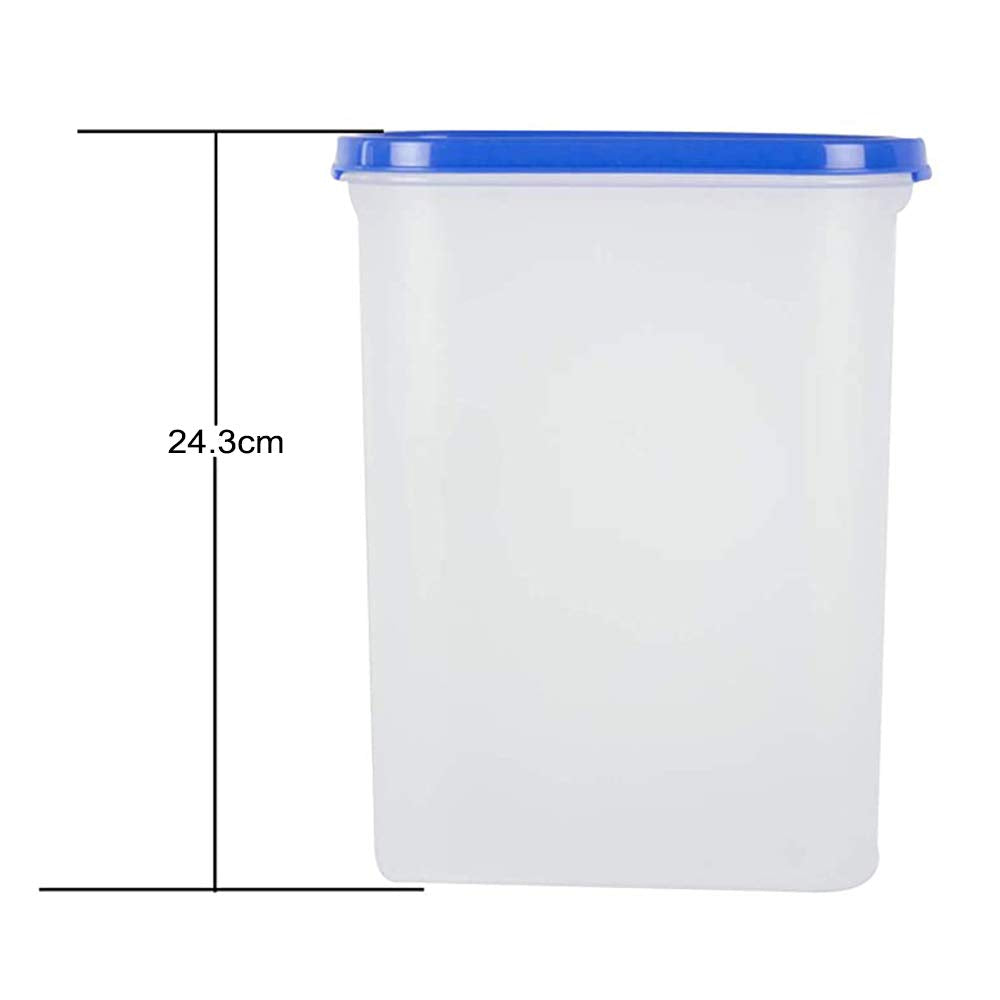 Air Tight Kitchen Stackable Durable BPA-Free Modular Design Storage Container Set with Plain Lids, 5Pcs Food Saver Plastic Jar Set for Pulses, Rice, Dal, Atta, Flour, Cereals, Snacks KiviiKart