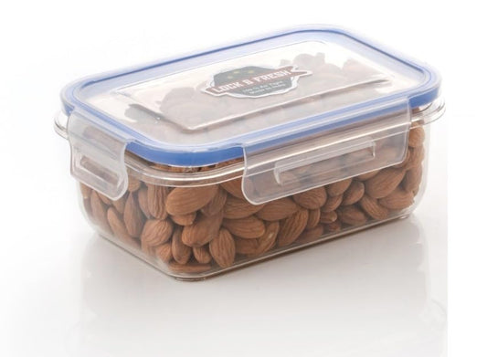 Kitchen Storage Containers set of 3-600ml, Plastic Fridge Storage container with Lock & Fresh Lid, Blue (3) My Store