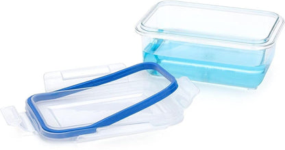 Kitchen Storage Containers set of 3-600ml, Plastic Fridge Storage container with Lock & Fresh Lid, Blue (3) My Store