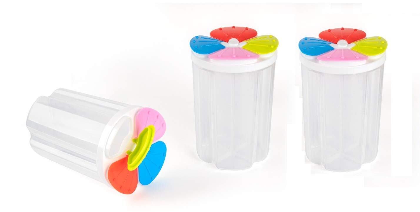 4 in 1 Food Storage Container Air Tight Transparent Masala Dabba Container Plastic Storage Box 4 Sections Jar Multicolor My Store