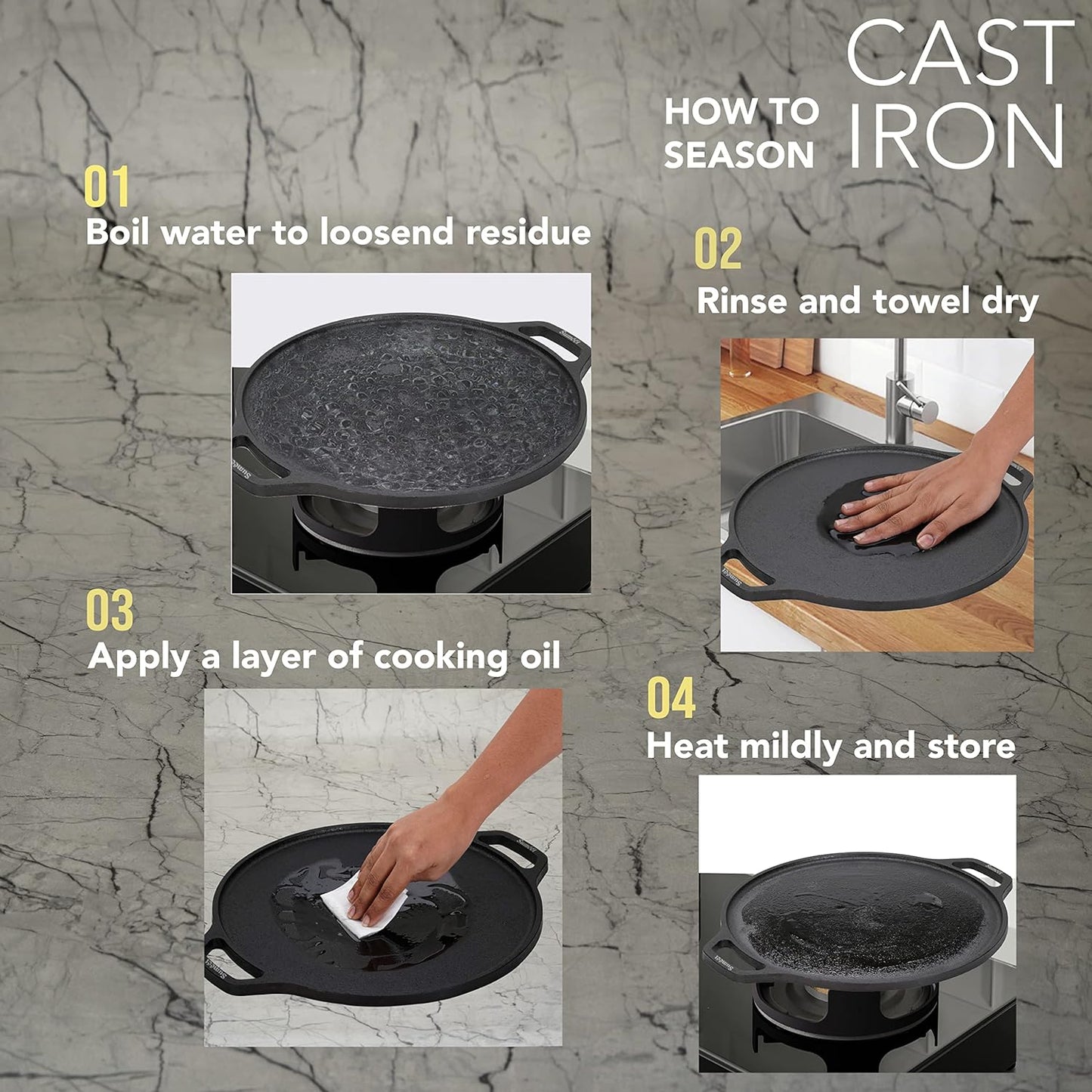 30.48 cm (12 inch) Cast Iron Dosa Tawa,Super Durable(Lasts for Generation),Retains Heat for Long| KiviiKart