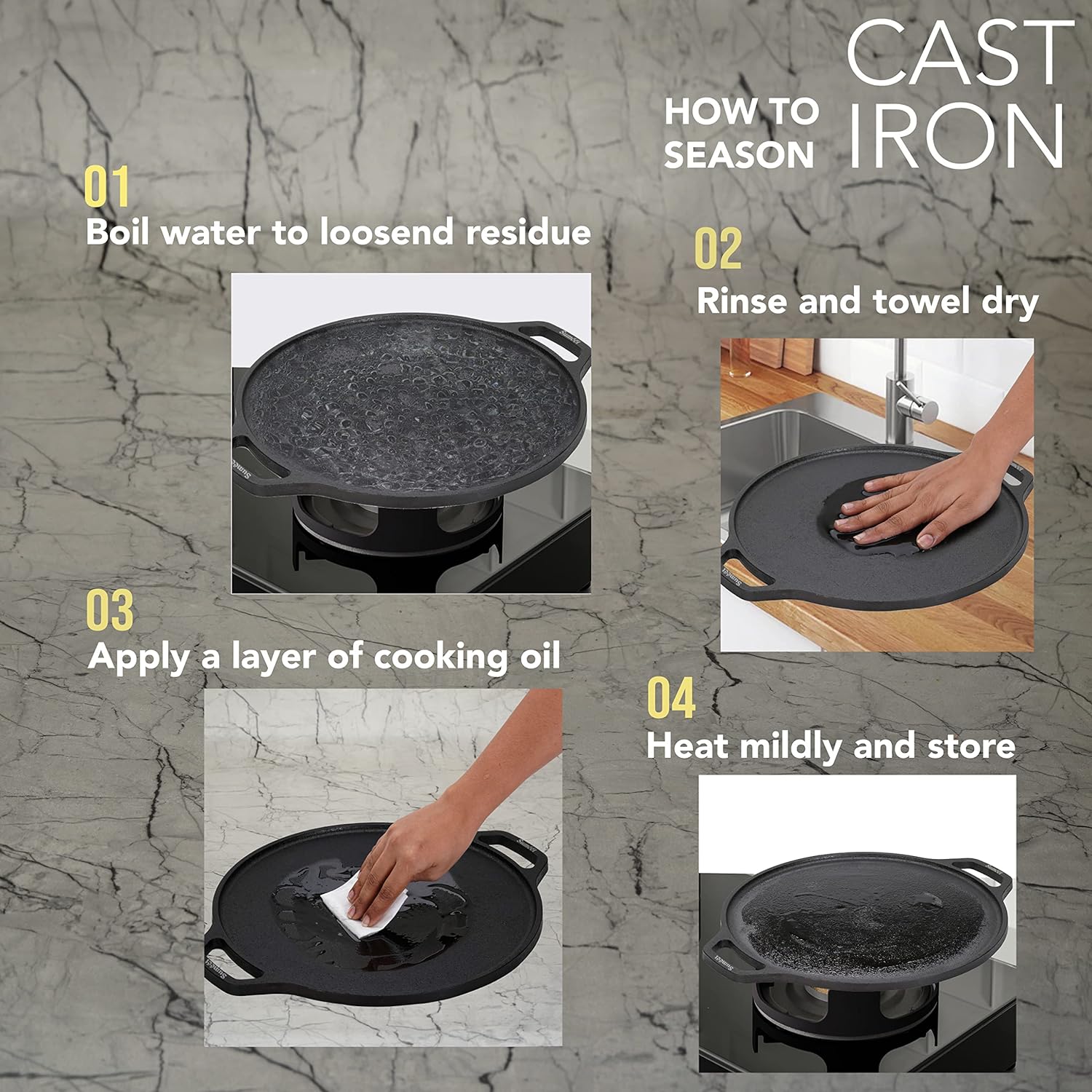 30.48 cm (12 inch) Cast Iron Dosa Tawa,Super Durable(Lasts for Generation),Retains Heat for Long| KiviiKart
