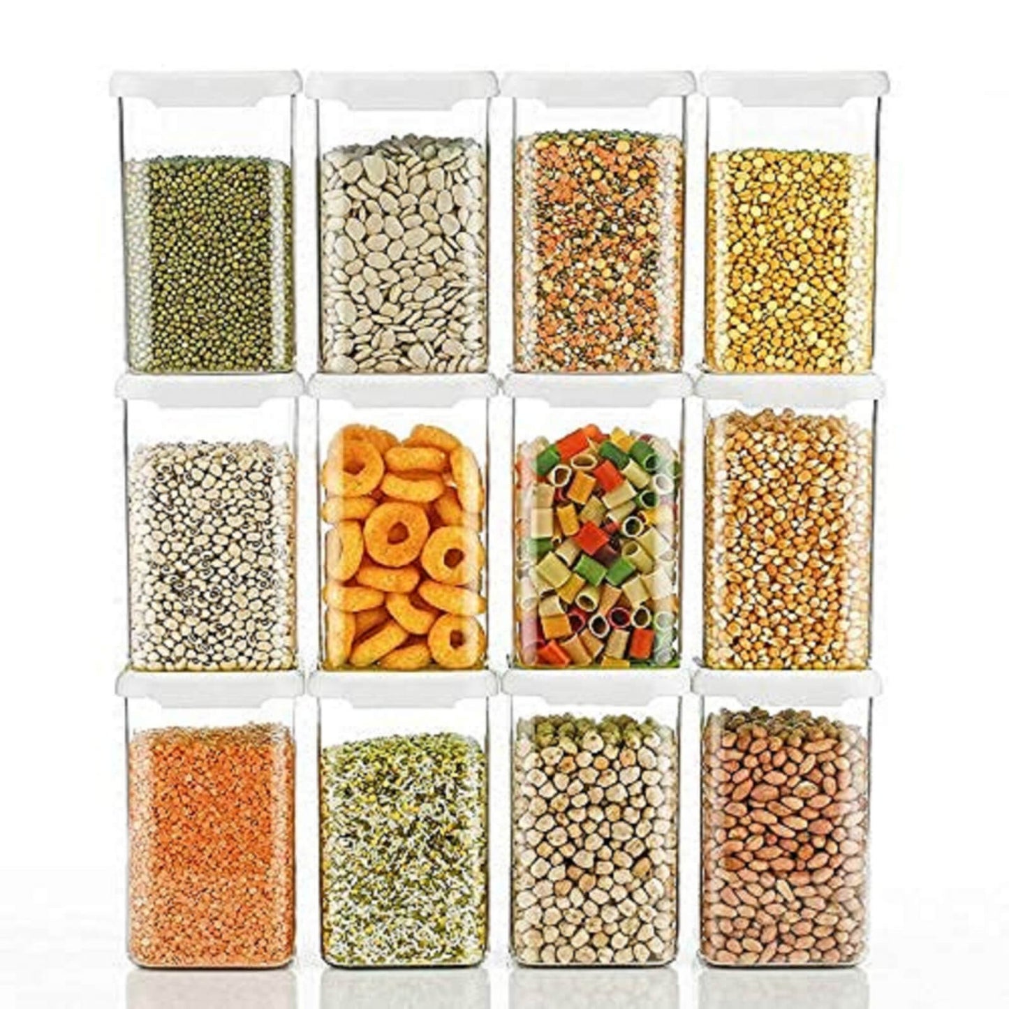 Square Push Cap Container set of 6/12 (1100 ml) My Store