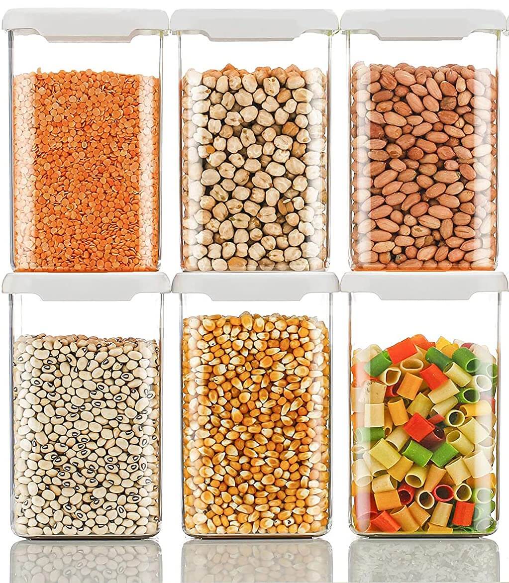 Square Push Cap Container set of 6/12 (1100 ml) My Store