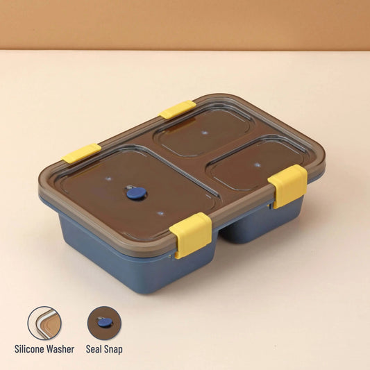 Lunch Box for Kids, Boys, Girls, School & Office Men (3 Compartment Lunch Box) (Blue) My Store