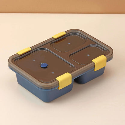Lunch Box for Kids, Boys, Girls, School & Office Men (3 Compartment Lunch Box) (Blue) My Store