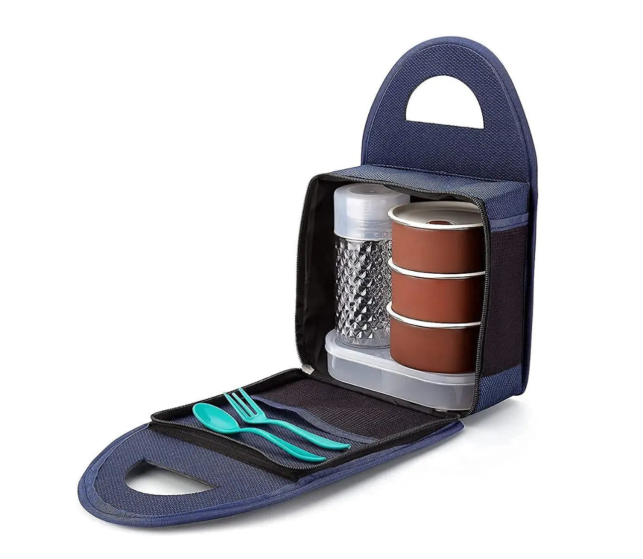 Lunch Box with Bottle, 3 Stainless Steel Containers, Plastic Pickle Box, Leak Proof, Microwave Safe, Easy to Carry My Store
