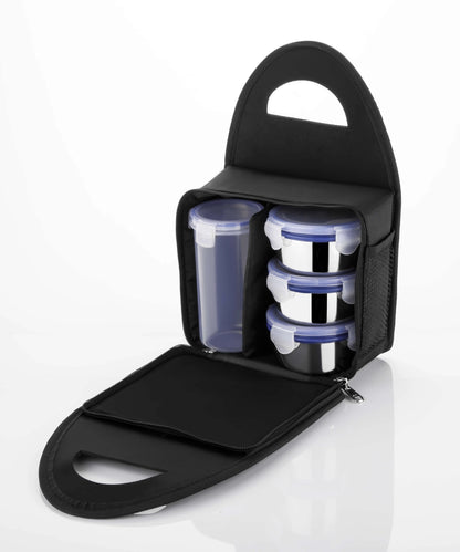 Royal 3 Containers Stainless Steel with Leak Proof Plastic water bottle Lunch Box My Store