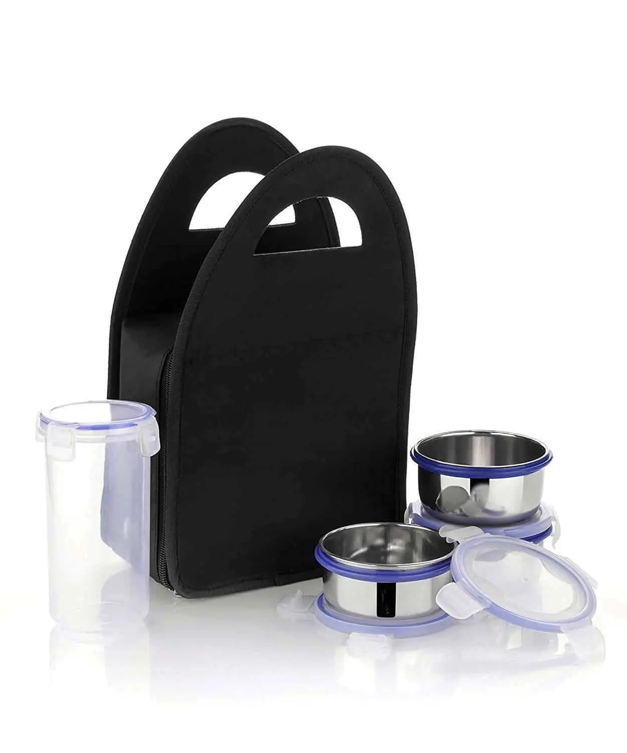 Royal 3 Containers Stainless Steel with Leak Proof Plastic water bottle Lunch Box My Store