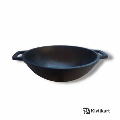 Cast Iron Kadai | Heavy Duty Traditional Cookware for Deep Frying & Curry | Toxin-Free & Long-Lasting KiviiKart