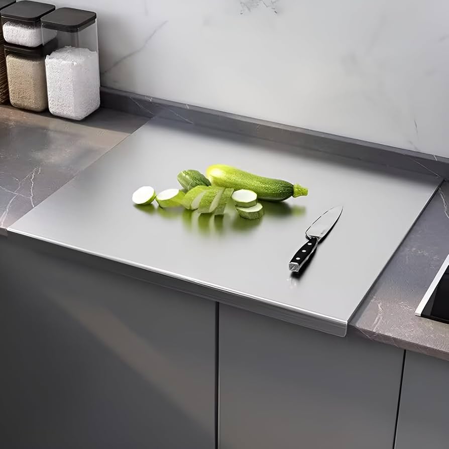 Premium Stainless Steel Chopping Board, 41x29 cm 304 Stainless Steel Cutting Board, Large cutting board suitable for meat, fruits, vegetables, bread, and baking KiviiKart