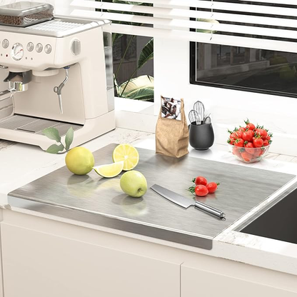 Premium Stainless Steel Chopping Board, 41x29 cm 304 Stainless Steel Cutting Board, Large cutting board suitable for meat, fruits, vegetables, bread, and baking KiviiKart