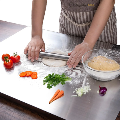 Premium Stainless Steel Chopping Board, 41x29 cm 304 Stainless Steel Cutting Board, Large cutting board suitable for meat, fruits, vegetables, bread, and baking KiviiKart