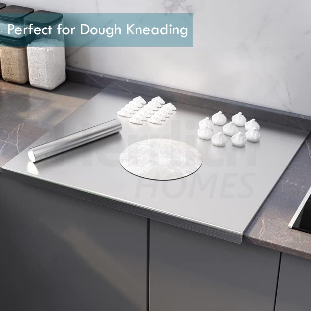 Premium Stainless Steel Chopping Board, 41x29 cm 304 Stainless Steel Cutting Board, Large cutting board suitable for meat, fruits, vegetables, bread, and baking KiviiKart